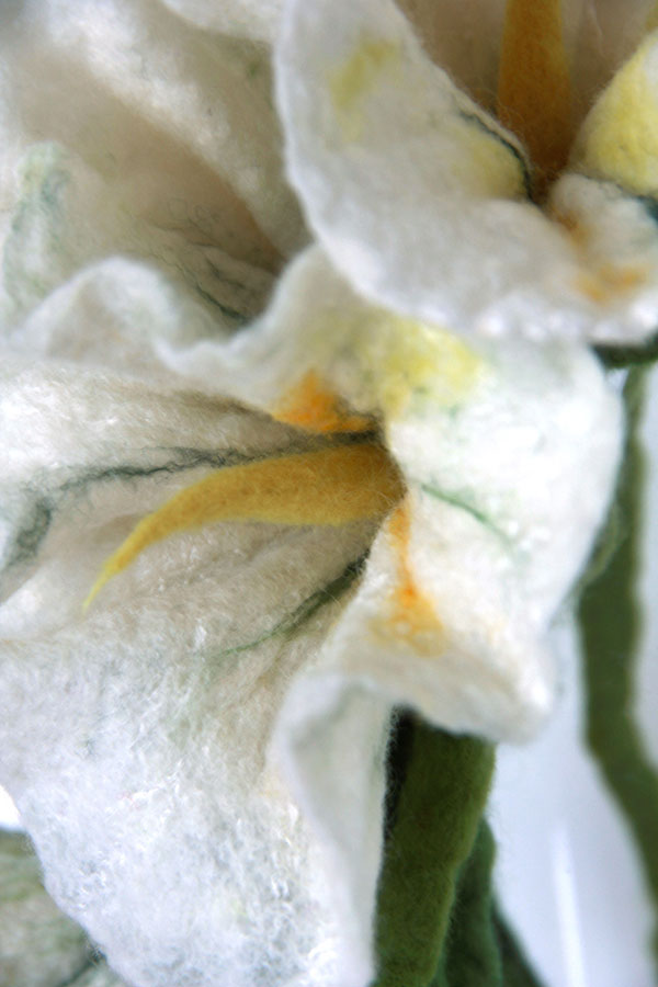 fiore lana infeltrita ad acqua dettaglio