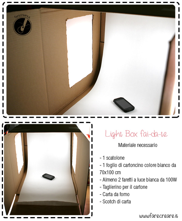 light-box per foto fai da te