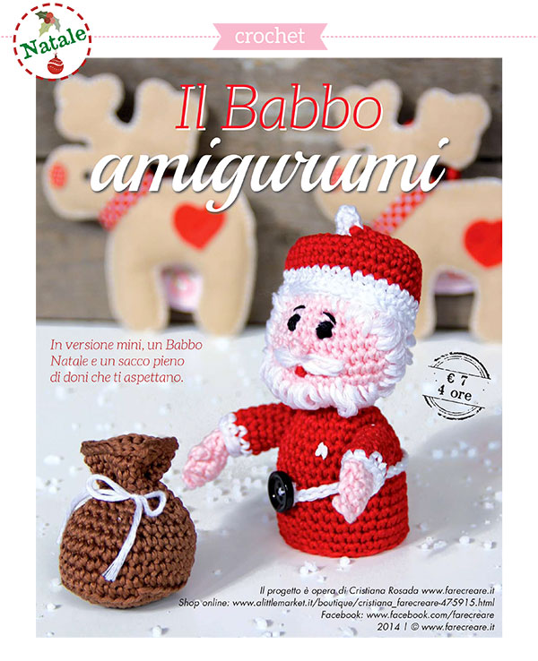 Babbo Natale Uncinetto Tutorial.Babbo Natale Amigurumi Il Mio Schema Di Uncinetto