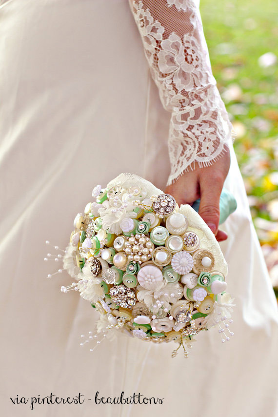 Bridal flower beaubuttons bouquet sposa fai da te.