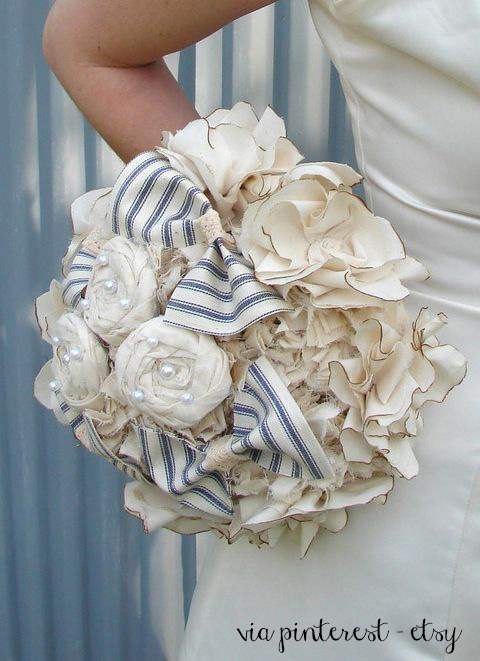 Su etsy fabric bouquet sposa fai da te con le stoffet,