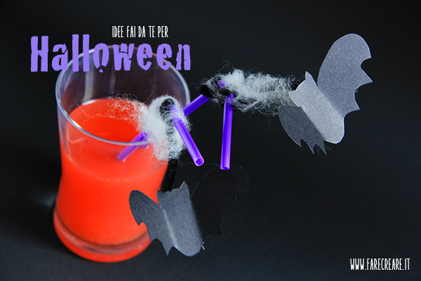 Pipistrelli appesi alle cannucce: Halloween tutorial.