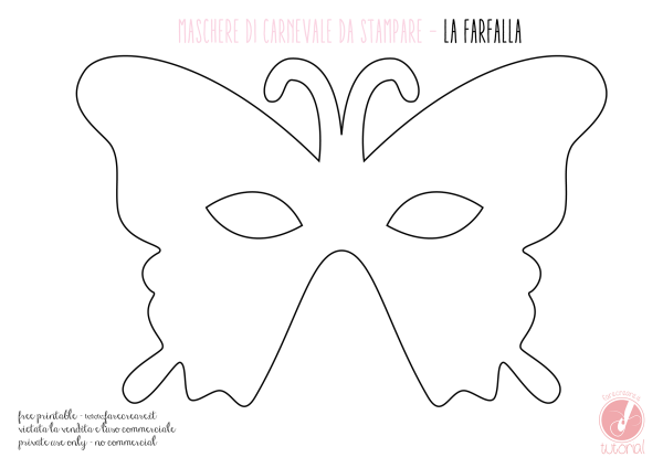 Maschera di carnevale - farfalla - file da stampare.