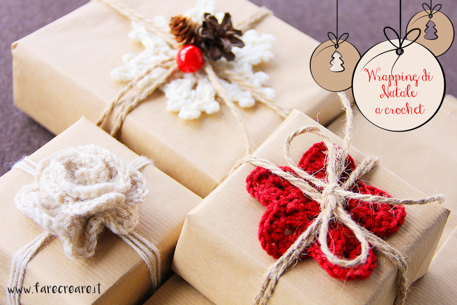 Christmas wrapping a crochet - originale e creativo.