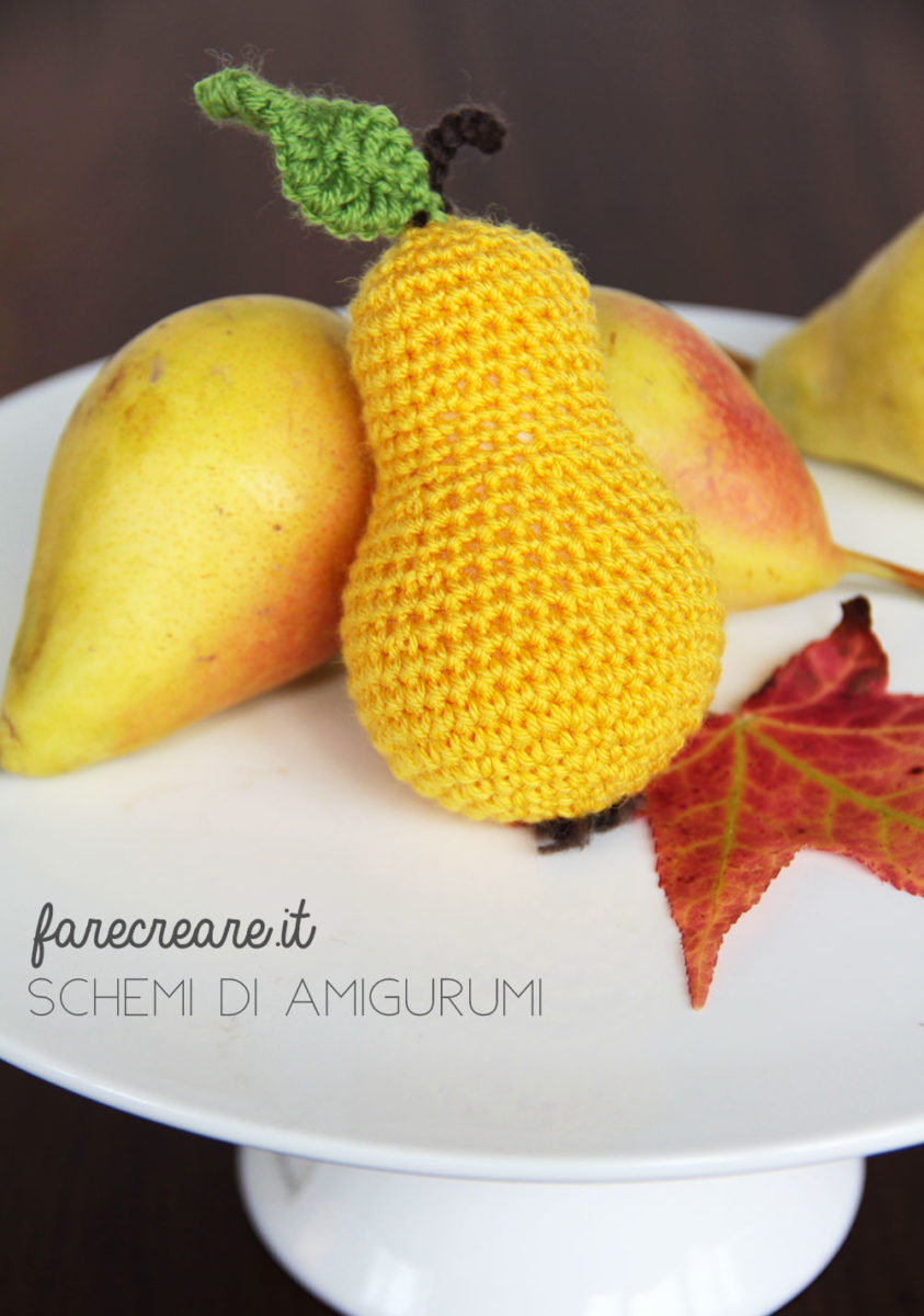 Schemi amigurumi: una pera a uncinetto.