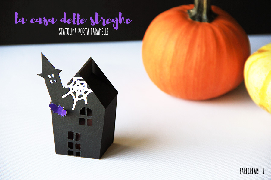 Casa nera porta caramelle per Halloween