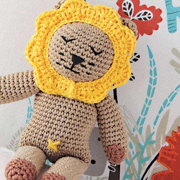 Un leone amigurumi.