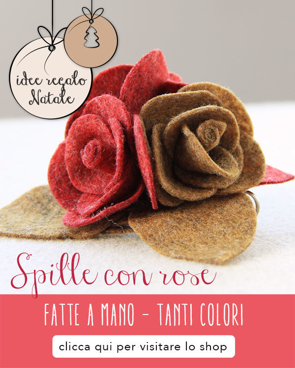 shop farecreare regalo natale facili ed economici - spille pannolenci con rose fatte a mano.