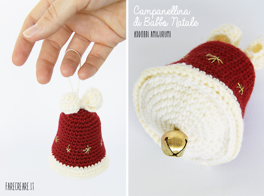 Schema Babbo Natale Uncinetto Amigurumi.Addobbi Amigurumi La Campanella Di Natale Farecreare