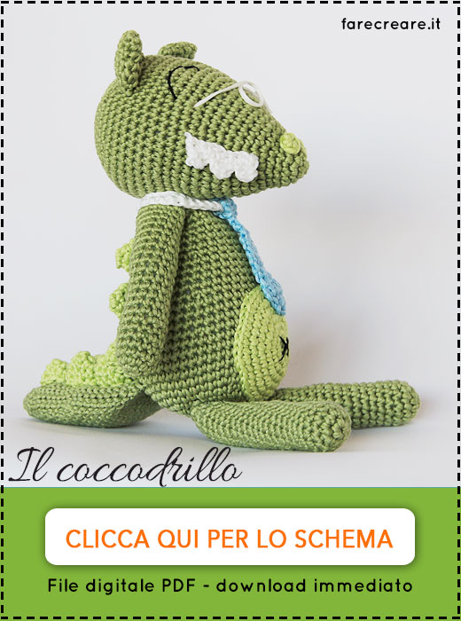 Coccodrillo a uncinetto: schema di amigurumi facile in italiano - banner shop di ETSY.