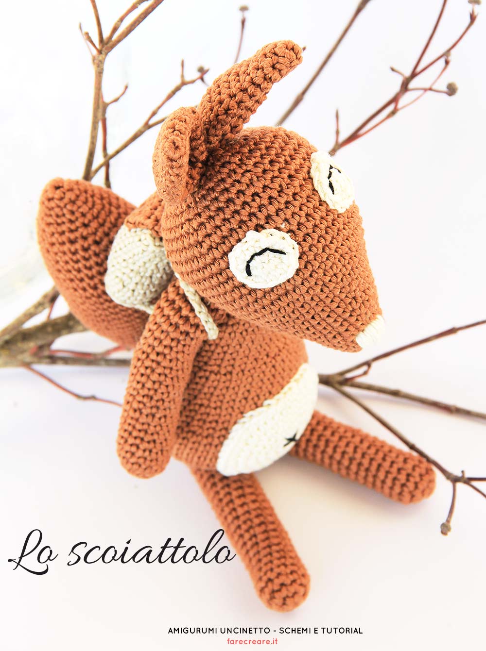 Scoiattolo a uncinetto - schema per lavorare amigurumi.