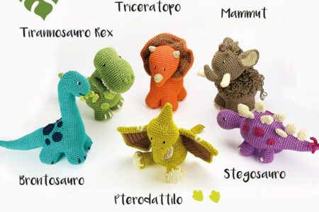 Dinosauri e Mammut: libro di amigurumi (italiano) - pagina indice