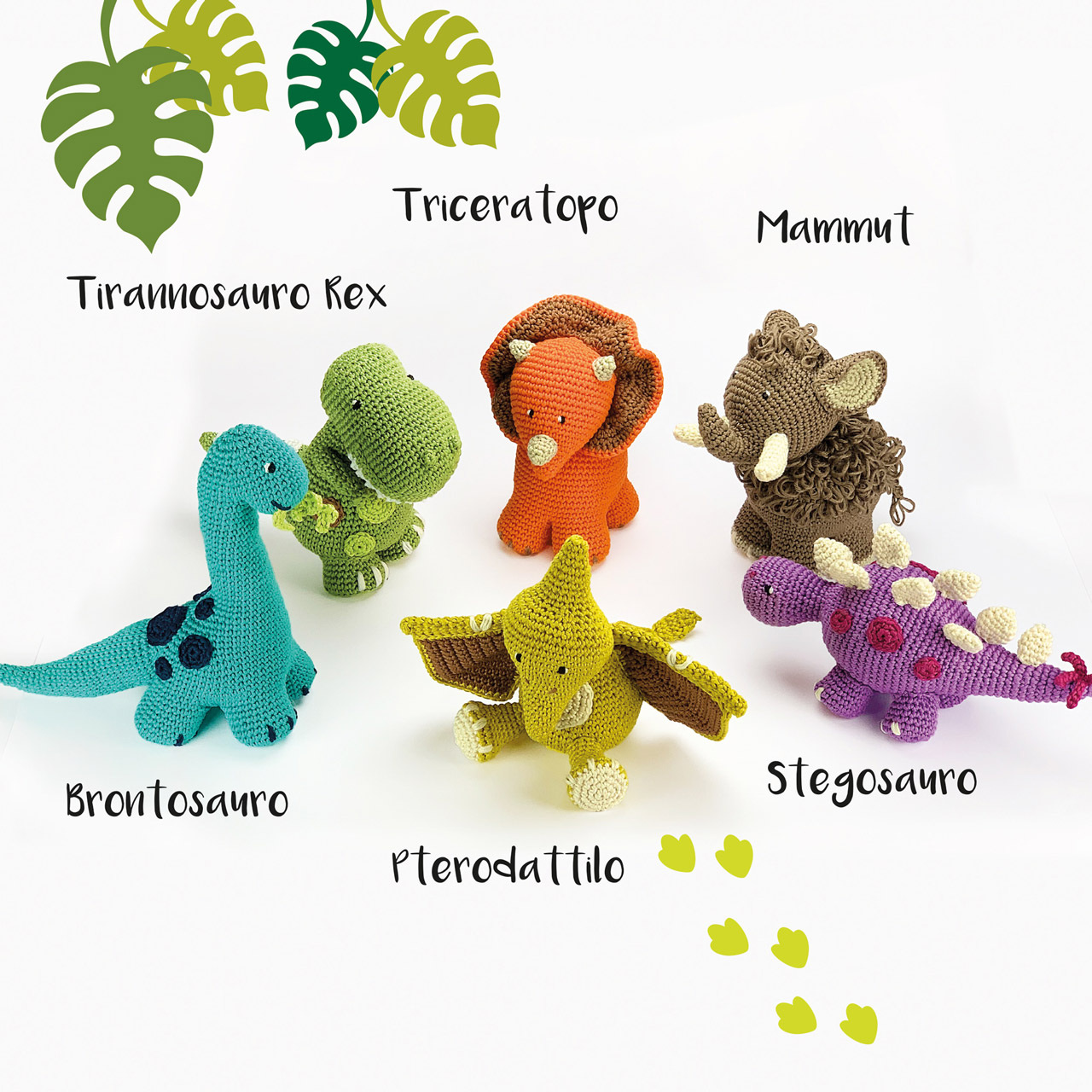 Dinosauri e Mammut: libro di amigurumi (italiano) - pagina indice