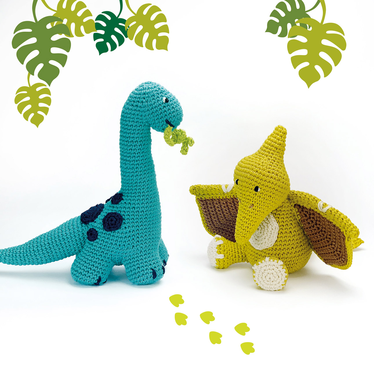 Dinosauri e Mammut: libro di amigurumi (italiano) - Brontosauro e Pterodattilo